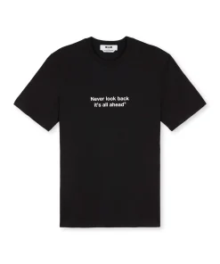 T-Shirt Girocollo Con Quote "Never Look Back It'S All Ahead"^MSGM Discount