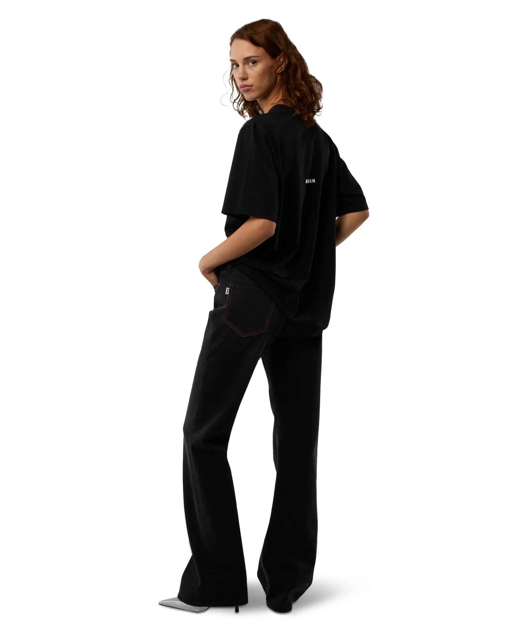 T-Shirt Girocollo Con Quote "Vorrei Vivere Di Inizi"^MSGM Cheap