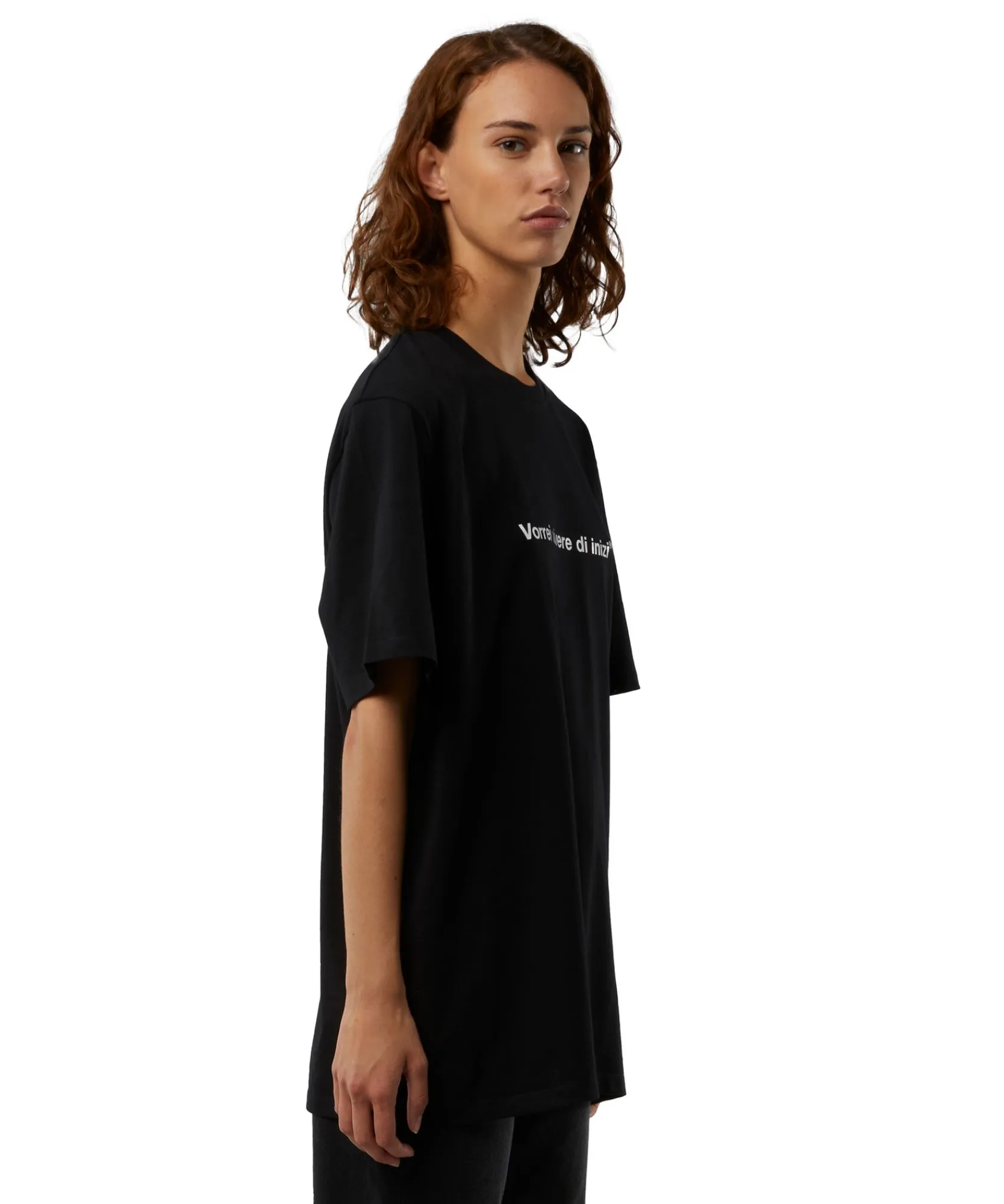 T-Shirt Girocollo Con Quote "Vorrei Vivere Di Inizi"^MSGM Cheap
