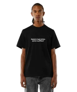 T-Shirt Girocollo Con Quote "Pensavo Fosse Amore Invece Era Milano"^MSGM Shop