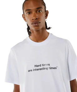 T-Shirt Girocollo Con Quote "Hard Times Are Interesting Times"^MSGM Best