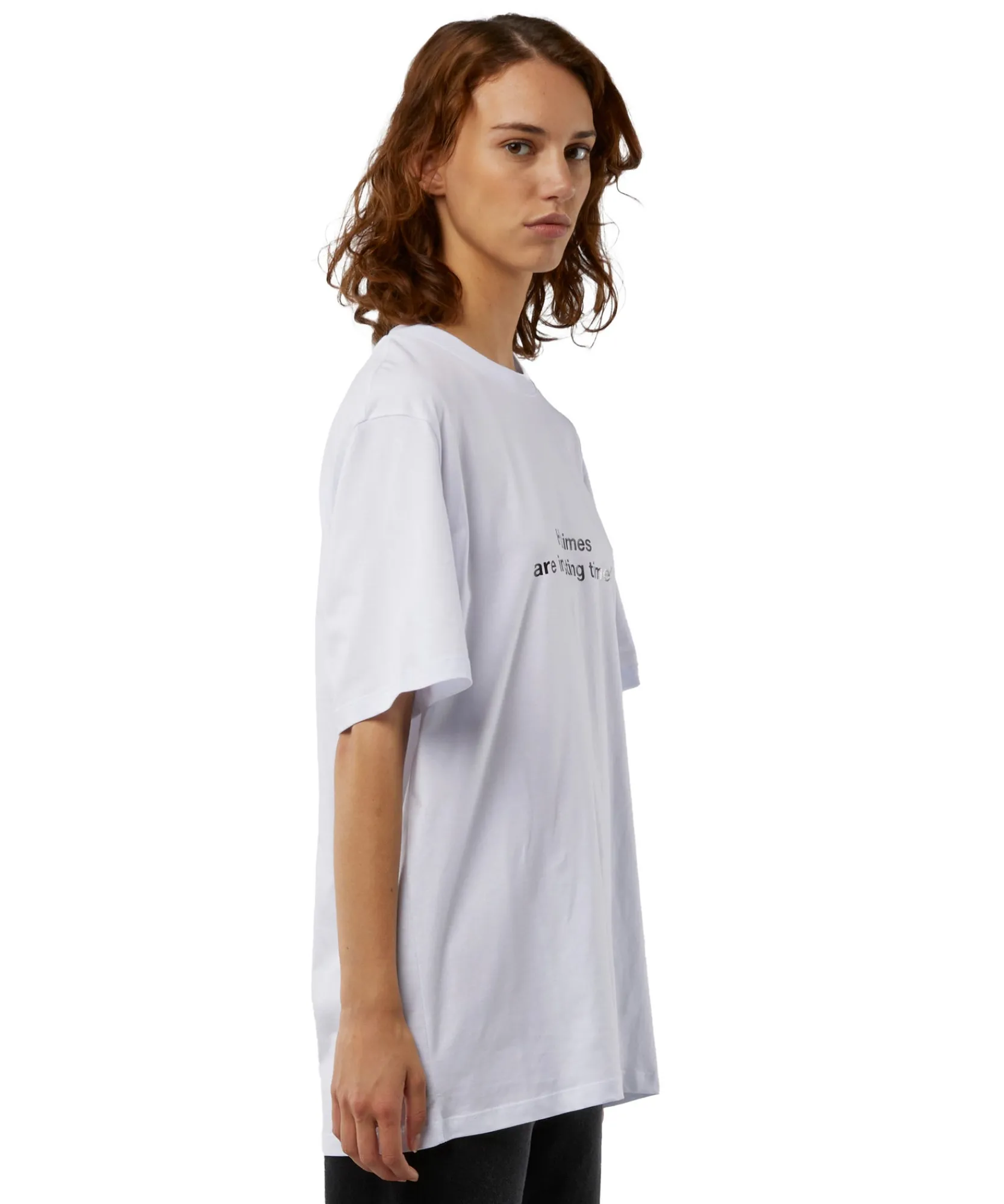 T-Shirt Girocollo Con Quote "Hard Times Are Interesting Times"^MSGM Best