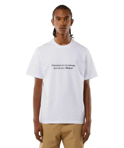 T-Shirt Girocollo Con Quote "Pensavo Fosse Amore Invece Era Milano"^MSGM Hot