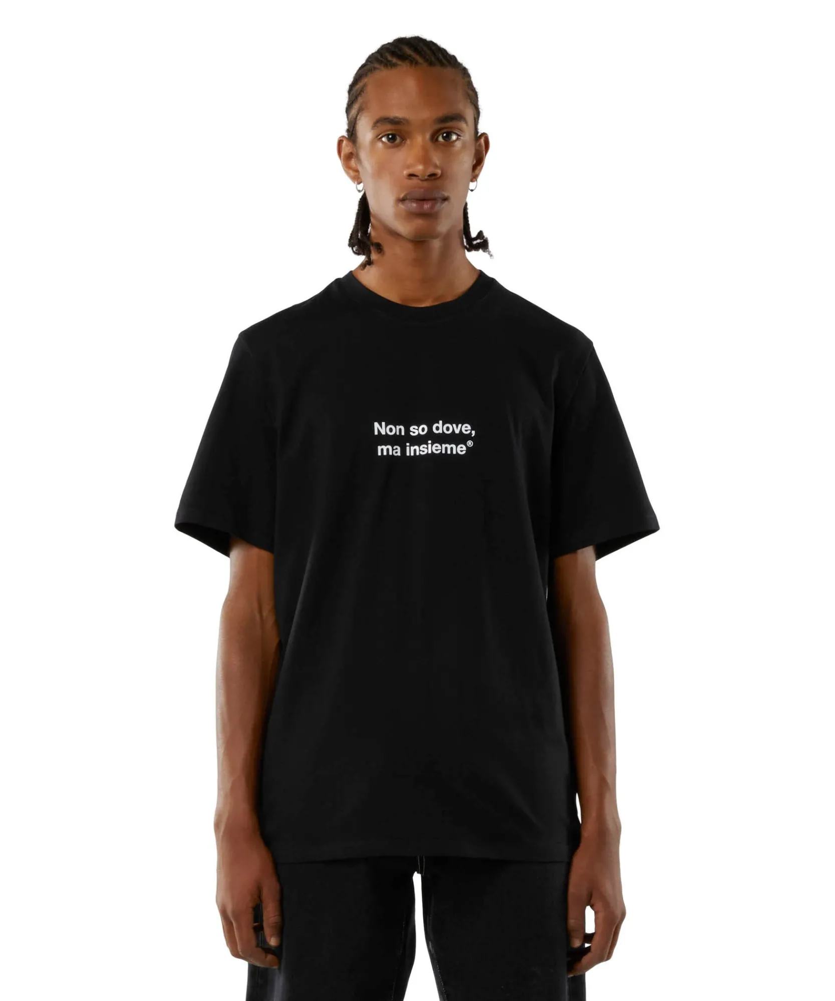 T-Shirt Girocollo Con Quote "Non So Dovema Insieme"^MSGM Sale