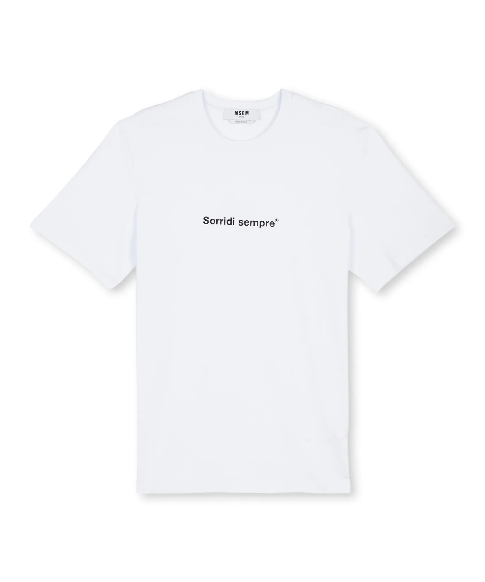 T-Shirt Girocollo Con Quote "Sorridi Sempre"^MSGM Discount