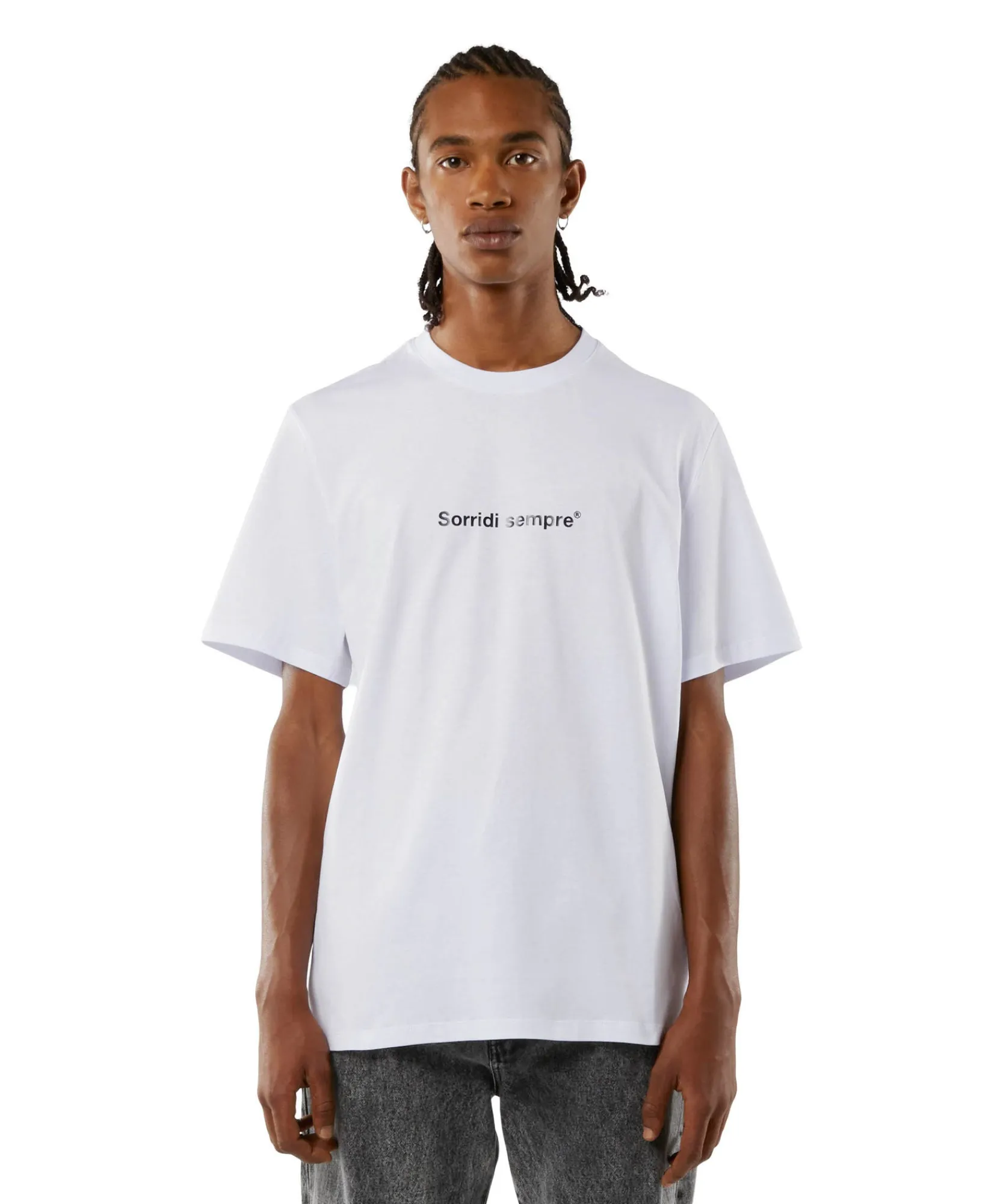 T-Shirt Girocollo Con Quote "Sorridi Sempre"^MSGM Discount