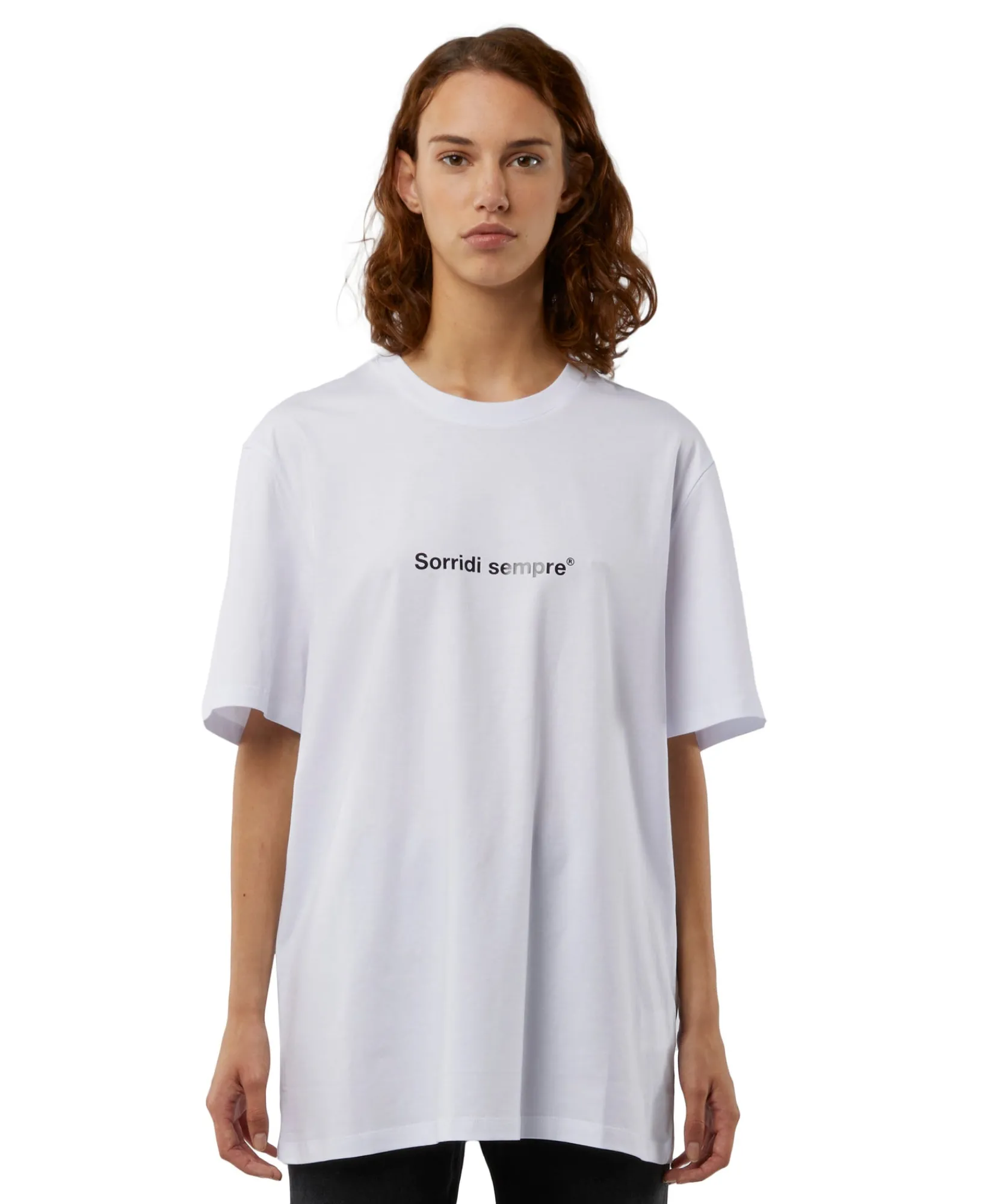 T-Shirt Girocollo Con Quote "Sorridi Sempre"^MSGM Discount
