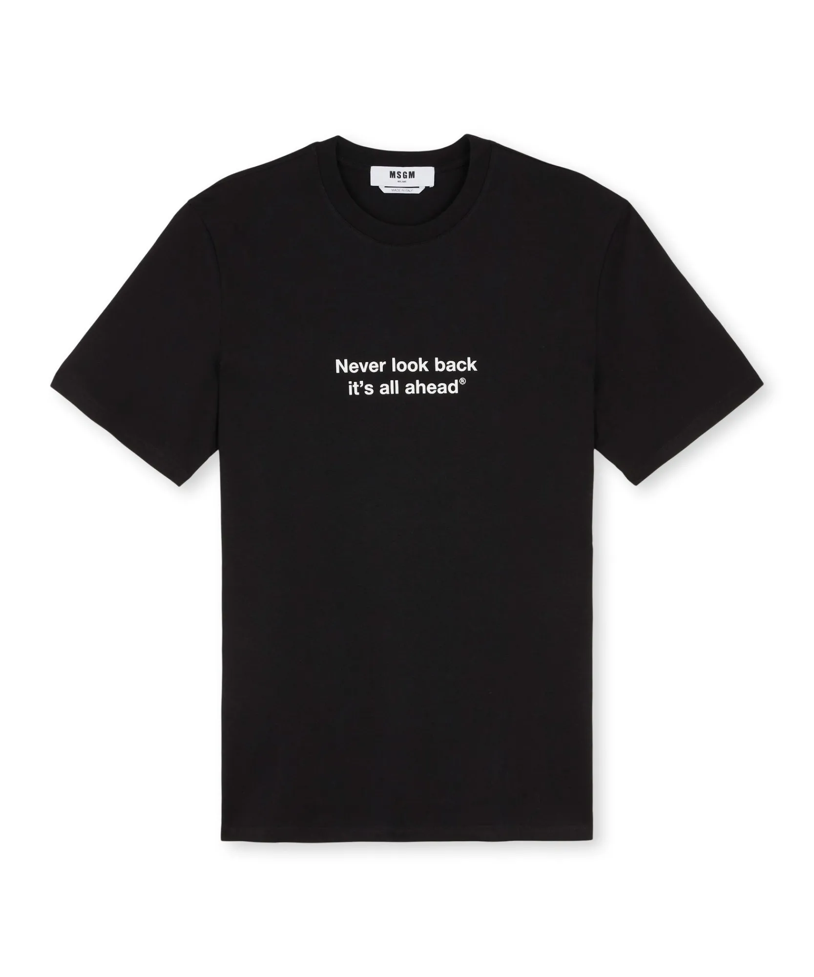 T-Shirt Girocollo Con Quote "Never Look Back It'S All Ahead"^MSGM Shop