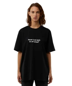 T-Shirt Girocollo Con Quote "Never Look Back It'S All Ahead"^MSGM Shop