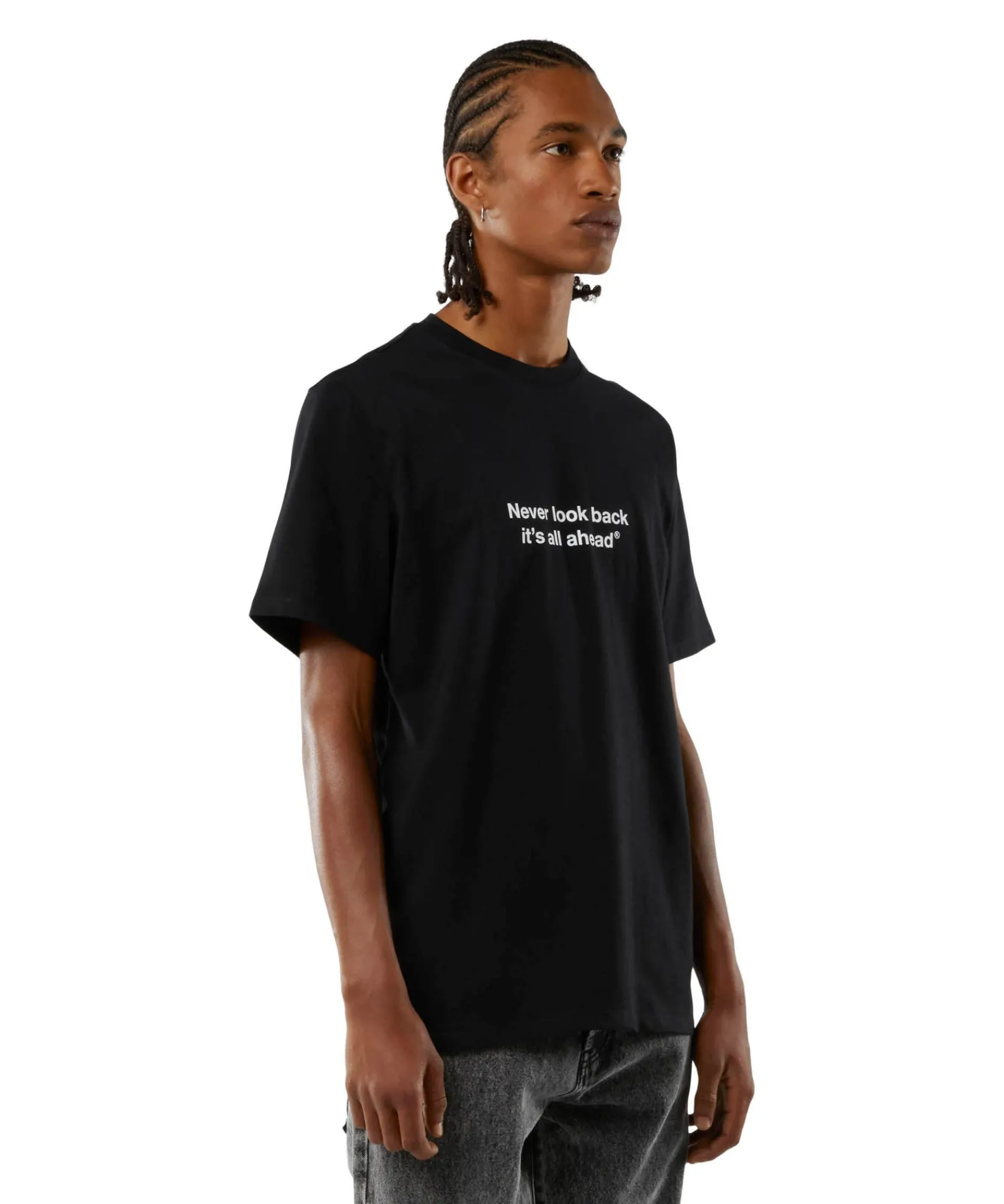 T-Shirt Girocollo Con Quote "Never Look Back It'S All Ahead"^MSGM Shop