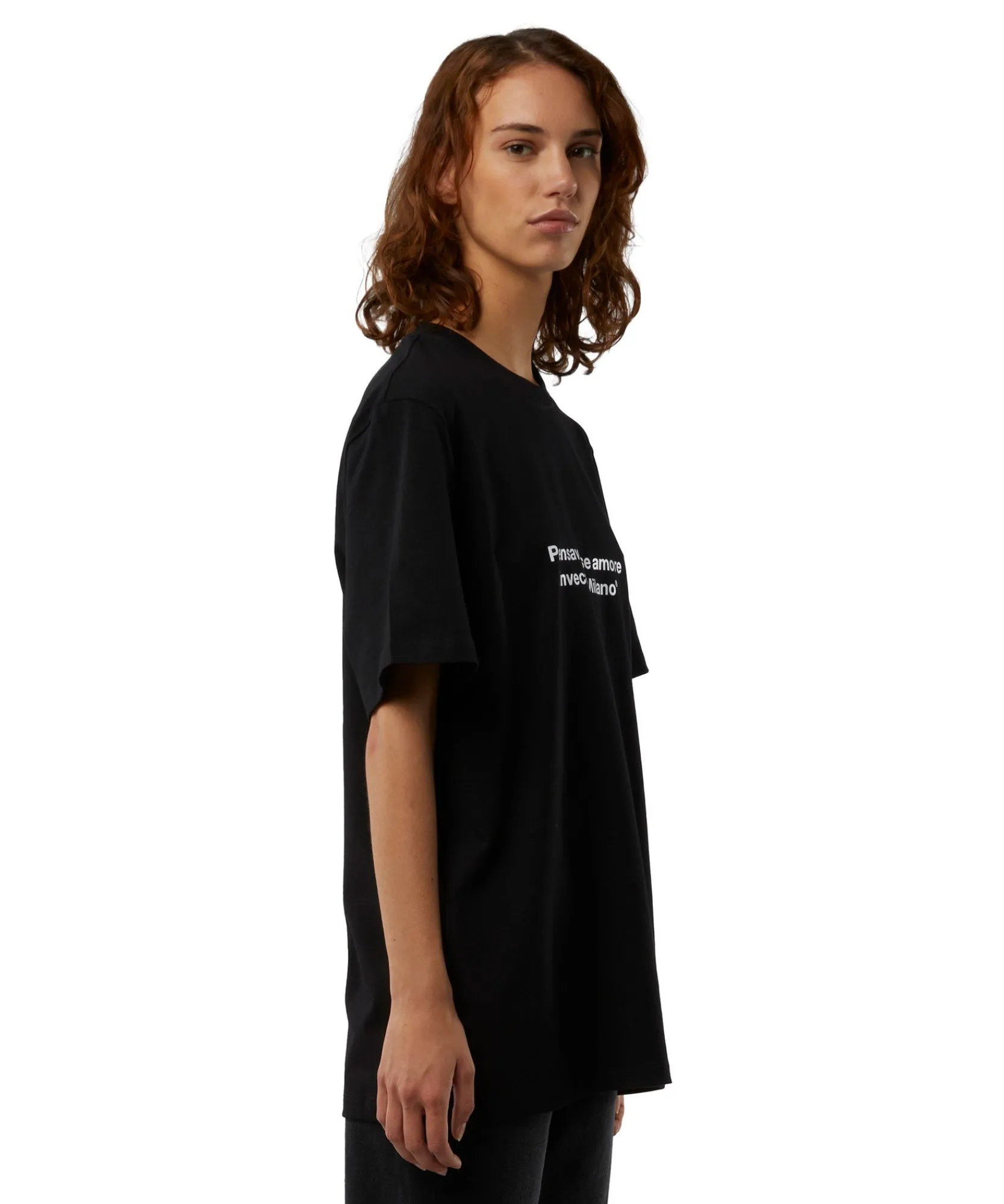 T-Shirt Girocollo Con Quote "Pensavo Fosse Amore Invece Era Milano"^MSGM Hot