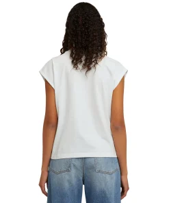 T-Shirt Girocollo In Cotone Con Balza In Taffeta Applicata^MSGM Sale