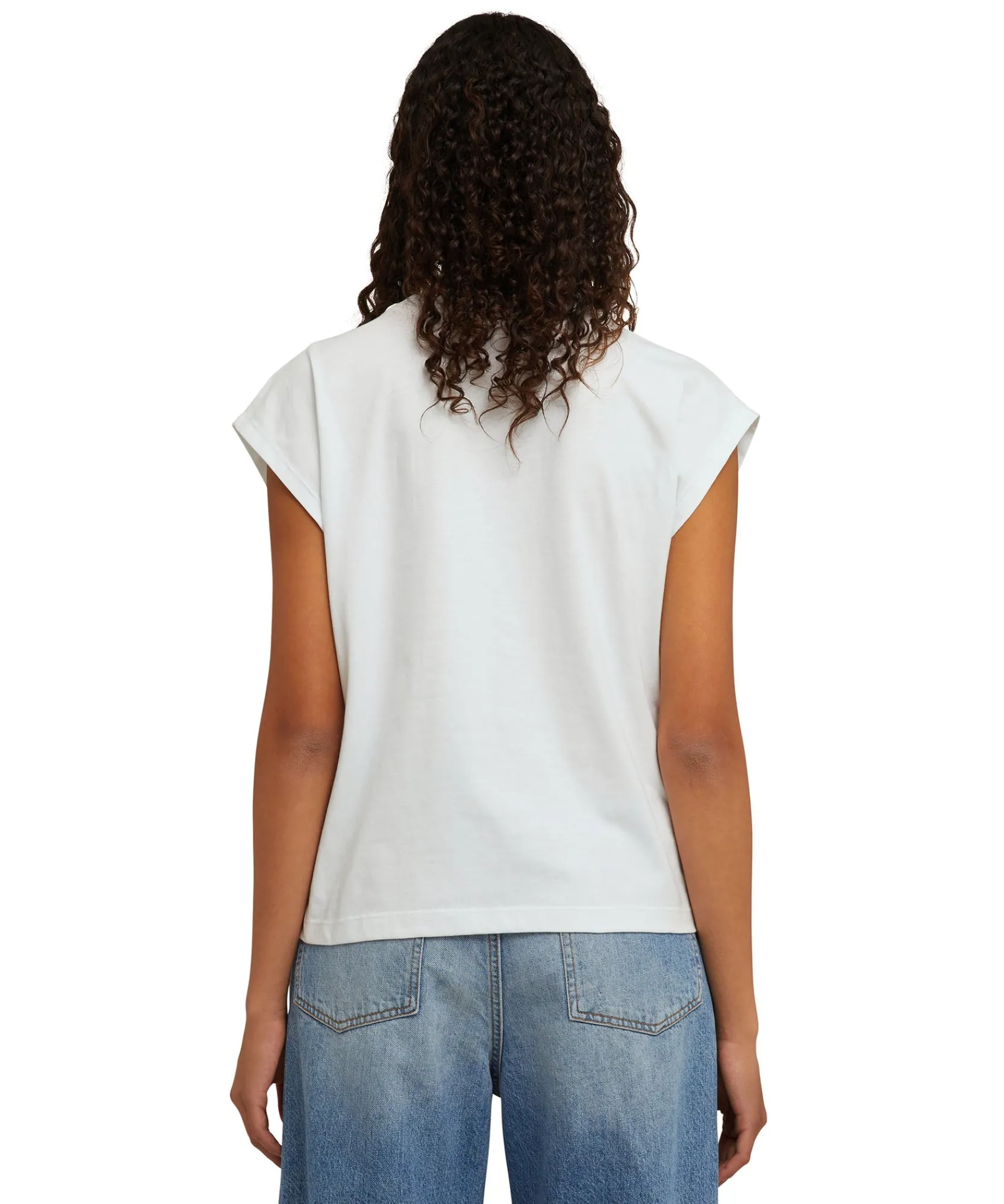 T-Shirt Girocollo In Cotone Con Balza In Taffeta Applicata^MSGM Sale