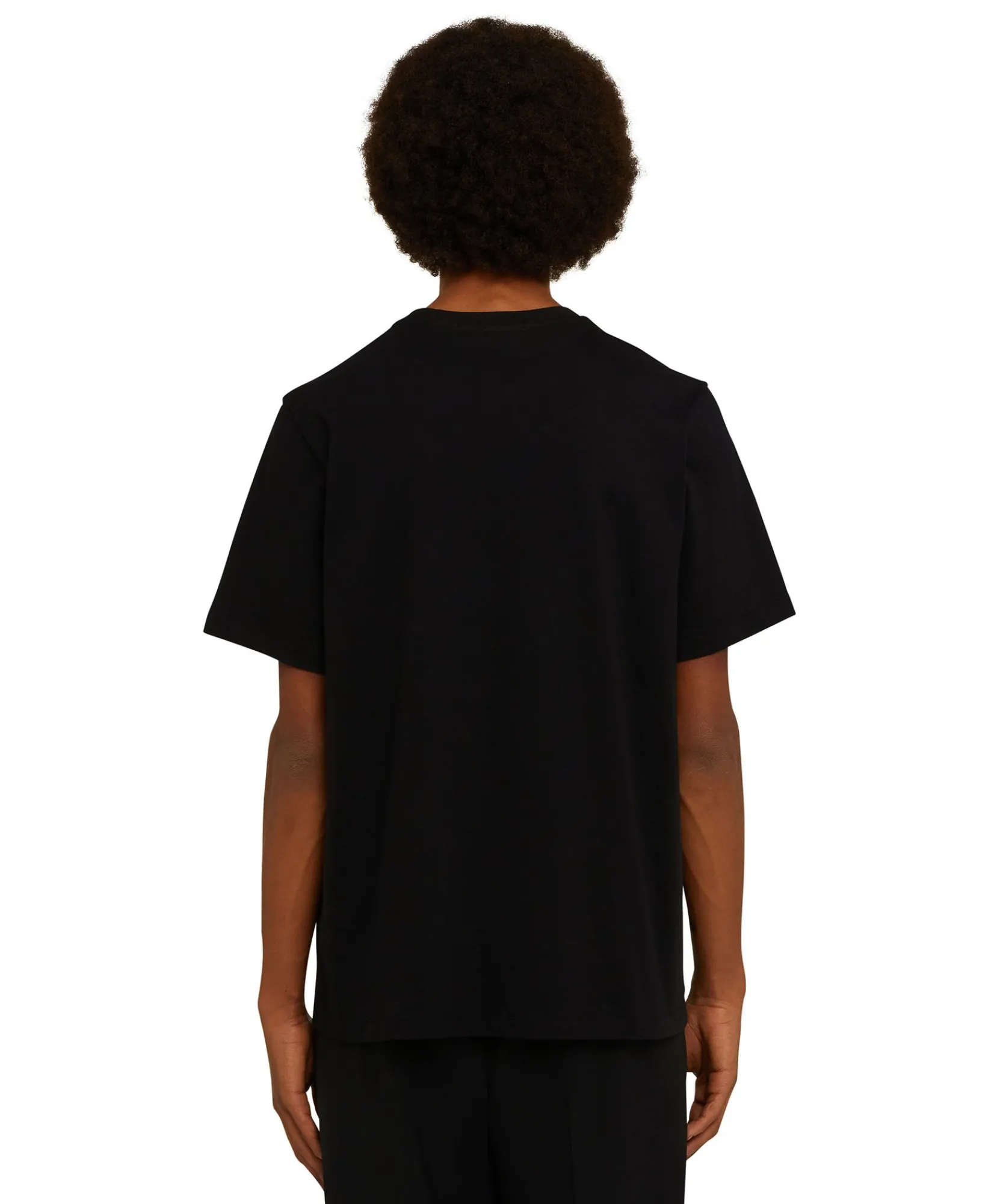 T-Shirt Girocollo In Cotone Con Micro Logo ^MSGM Fashion