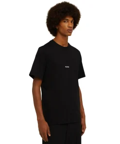 T-Shirt Girocollo In Cotone Con Micro Logo ^MSGM Fashion