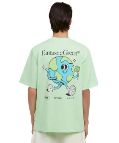 T-Shirt Girocollo In Cotone Organico Della Capsule Fantastic Green^MSGM Outlet
