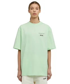T-Shirt Girocollo In Cotone Organico Della Capsule Fantastic Green^MSGM Outlet