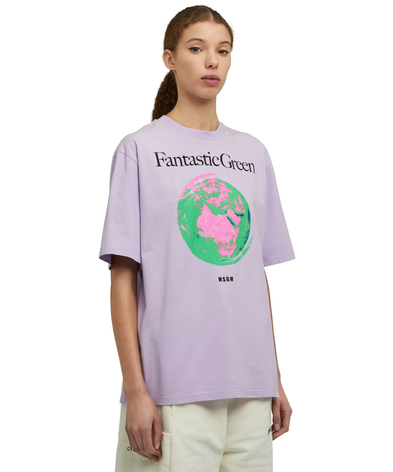 T-Shirt Girocollo In Cotone Organico Della Capsule Fantastic Green^MSGM Online