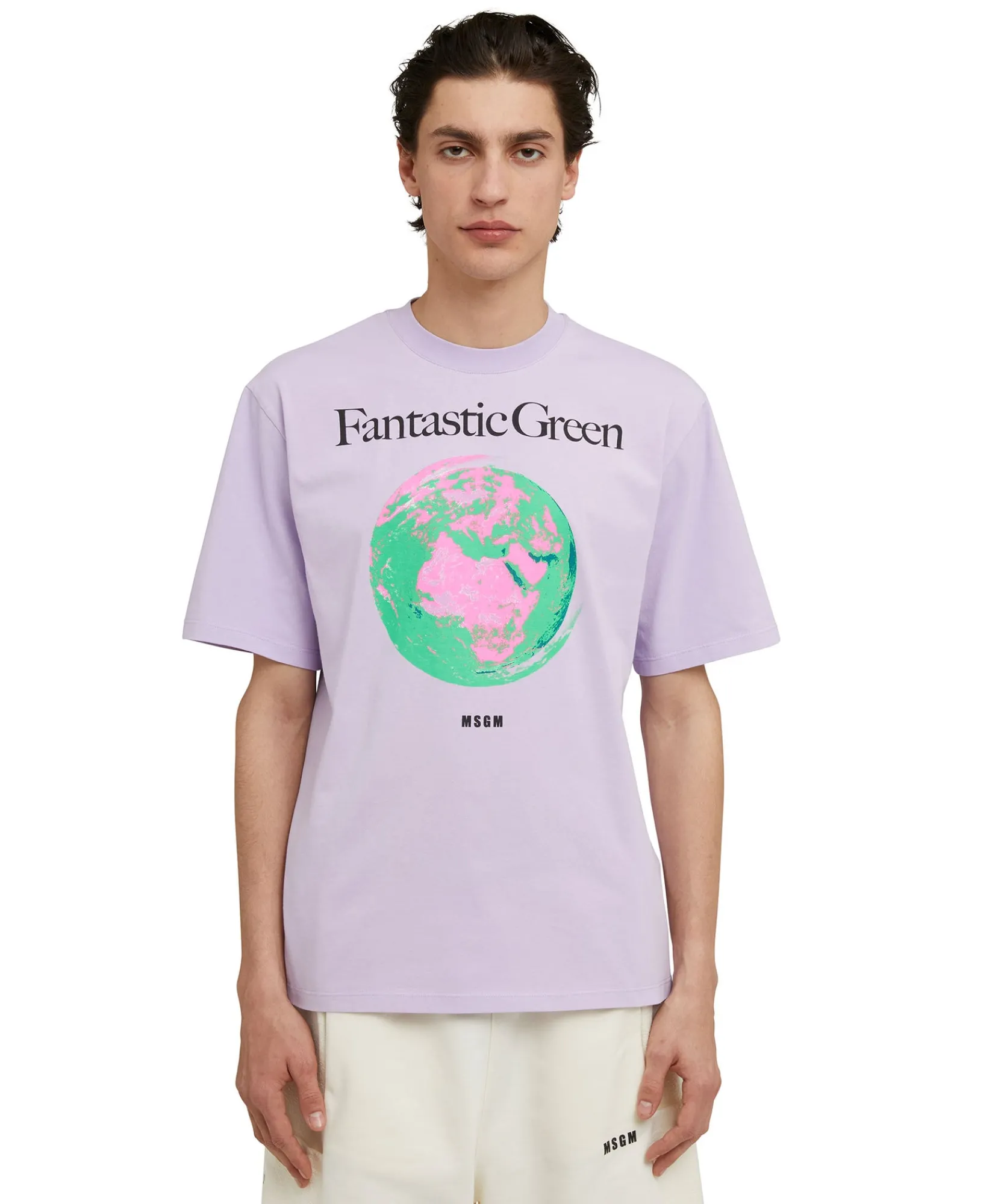 T-Shirt Girocollo In Cotone Organico Della Capsule Fantastic Green^MSGM Online
