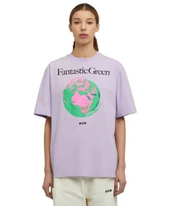 T-Shirt Girocollo In Cotone Organico Della Capsule Fantastic Green^MSGM Online