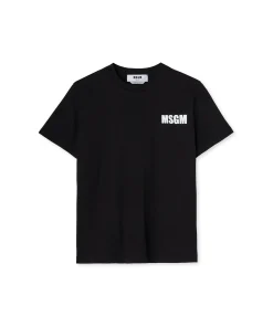 T-Shirt Girocollo In Cotone Con Logo E Quote^MSGM Flash Sale