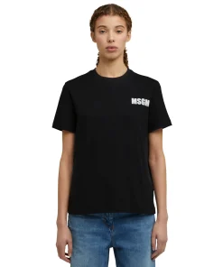 T-Shirt Girocollo In Cotone Con Logo E Quote^MSGM Flash Sale