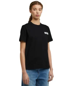 T-Shirt Girocollo In Cotone Con Logo E Quote^MSGM Flash Sale