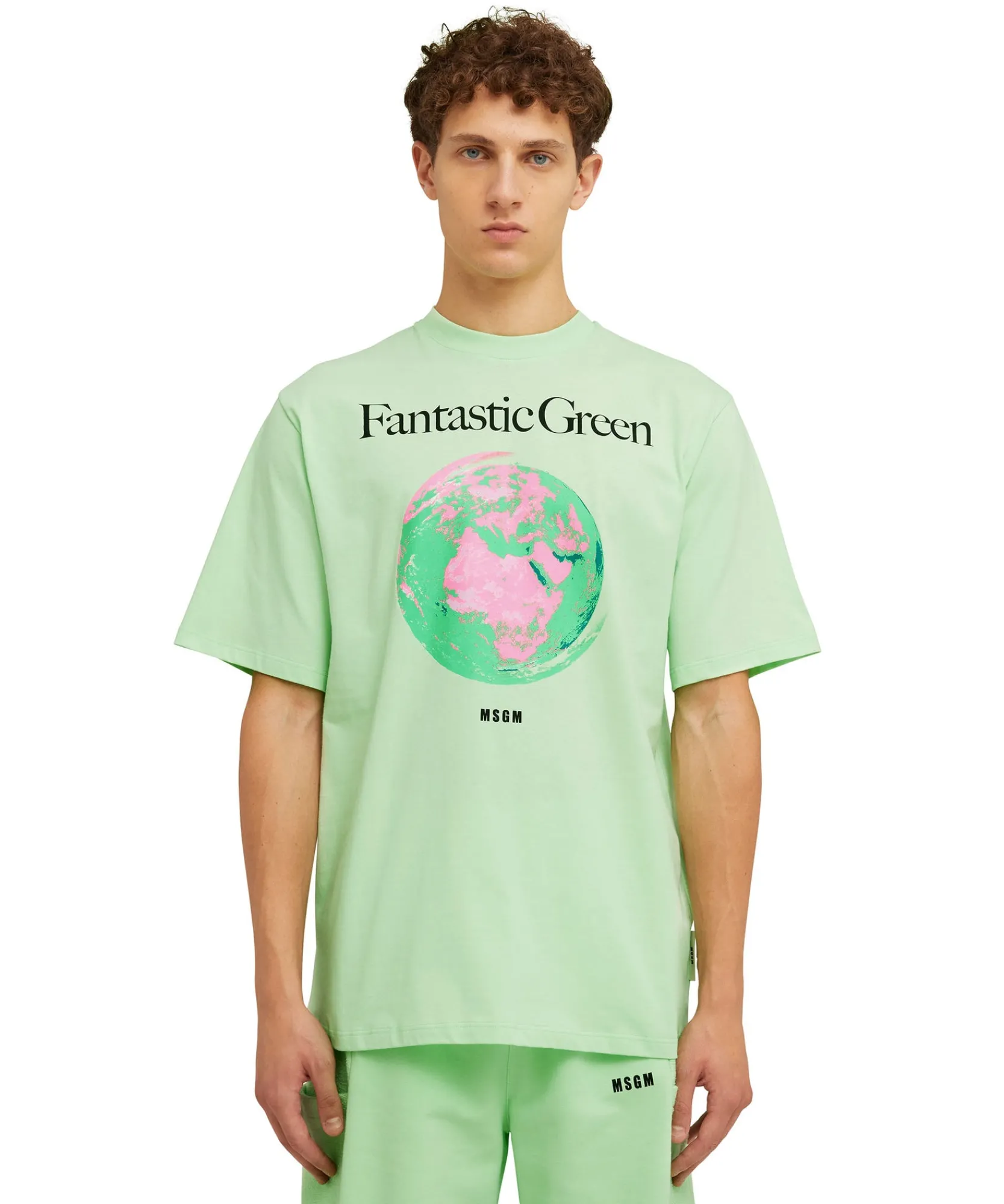T-Shirt Girocollo In Cotone Organico Della Capsule Fantastic Green^MSGM Online
