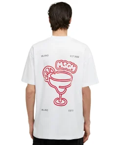 T-Shirt Girocollo In Cotone Con Logo E Grafica "Cocktail" Burro Studio X ^MSGM Clearance