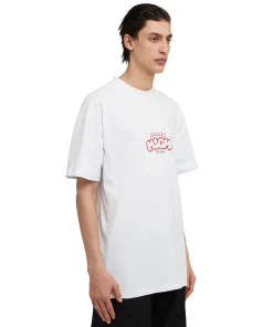 T-Shirt Girocollo In Cotone Con Logo E Grafica 