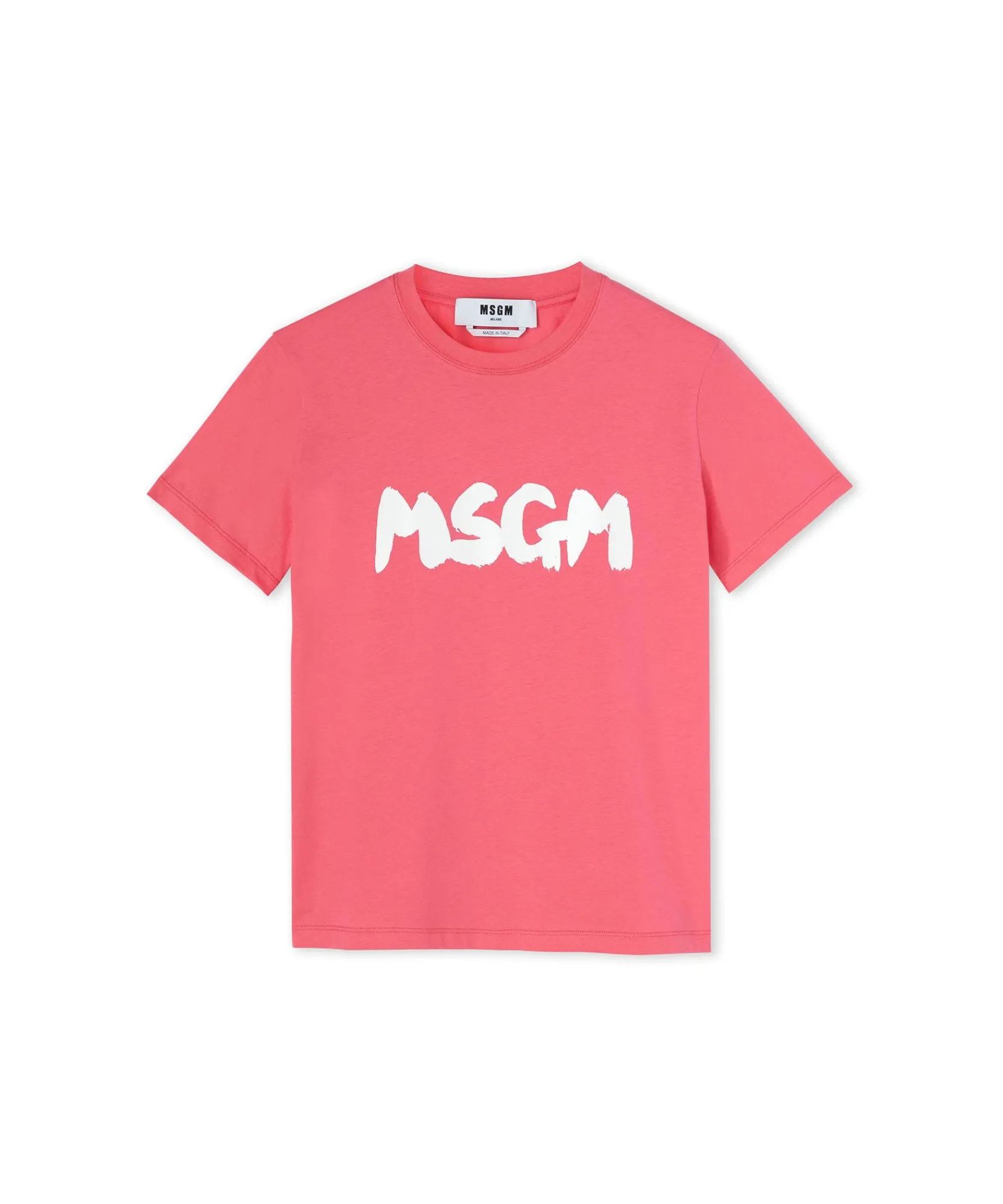 T-Shirt Girocollo In Cotone Con Nuovo Logo Pennellato^MSGM Hot