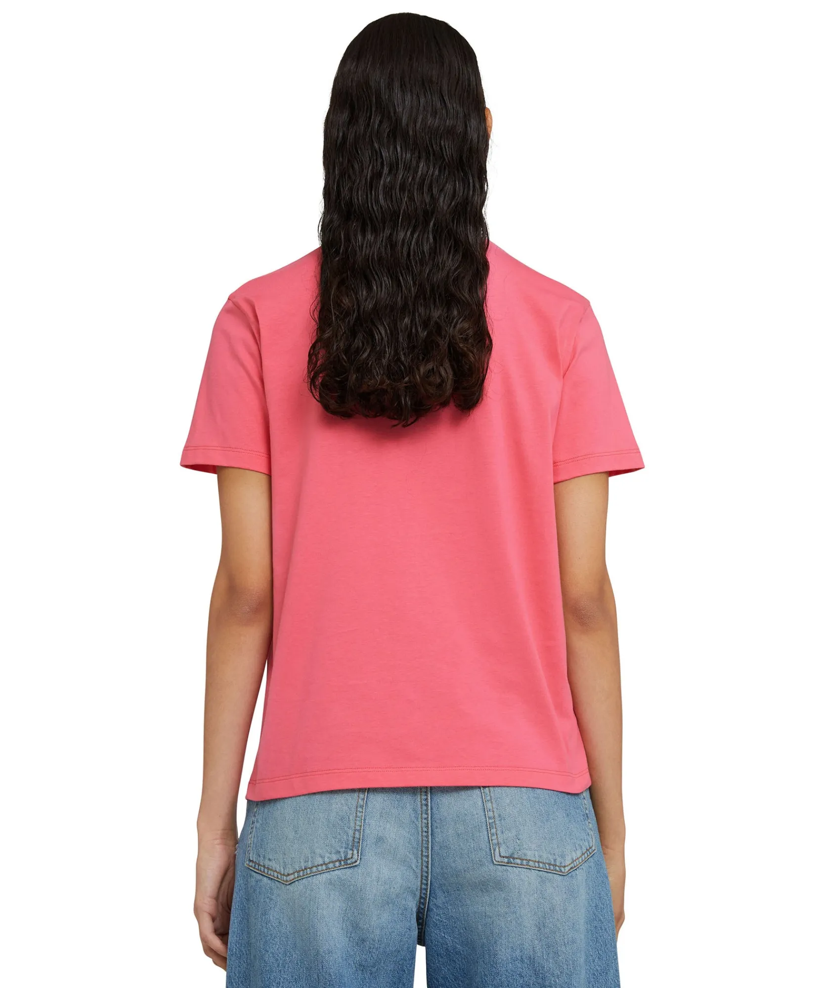 T-Shirt Girocollo In Cotone Con Nuovo Logo Pennellato^MSGM Hot