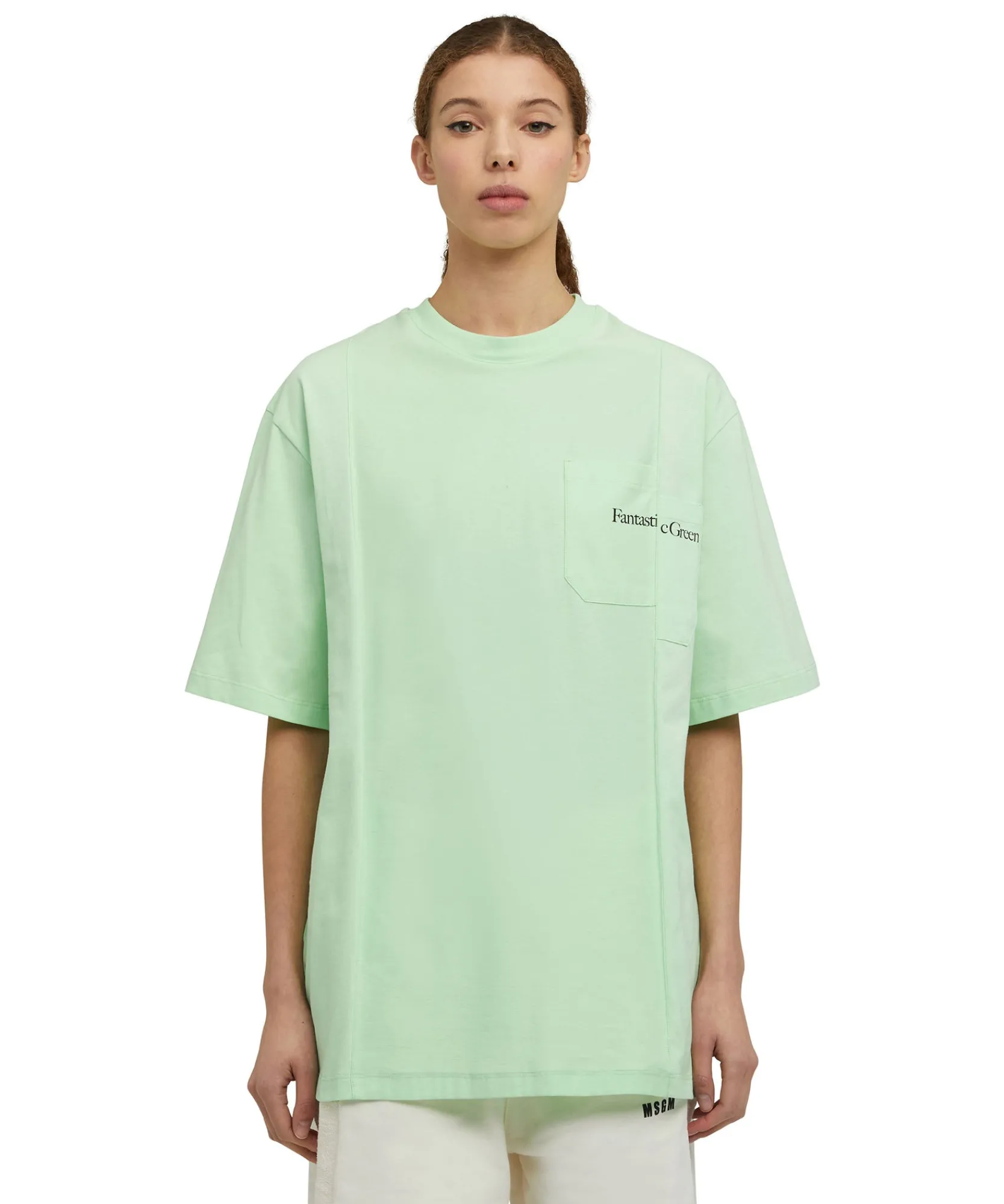 T-Shirt Girocollo In Cotone Organico Della Capsule Fantastic Green^MSGM Cheap