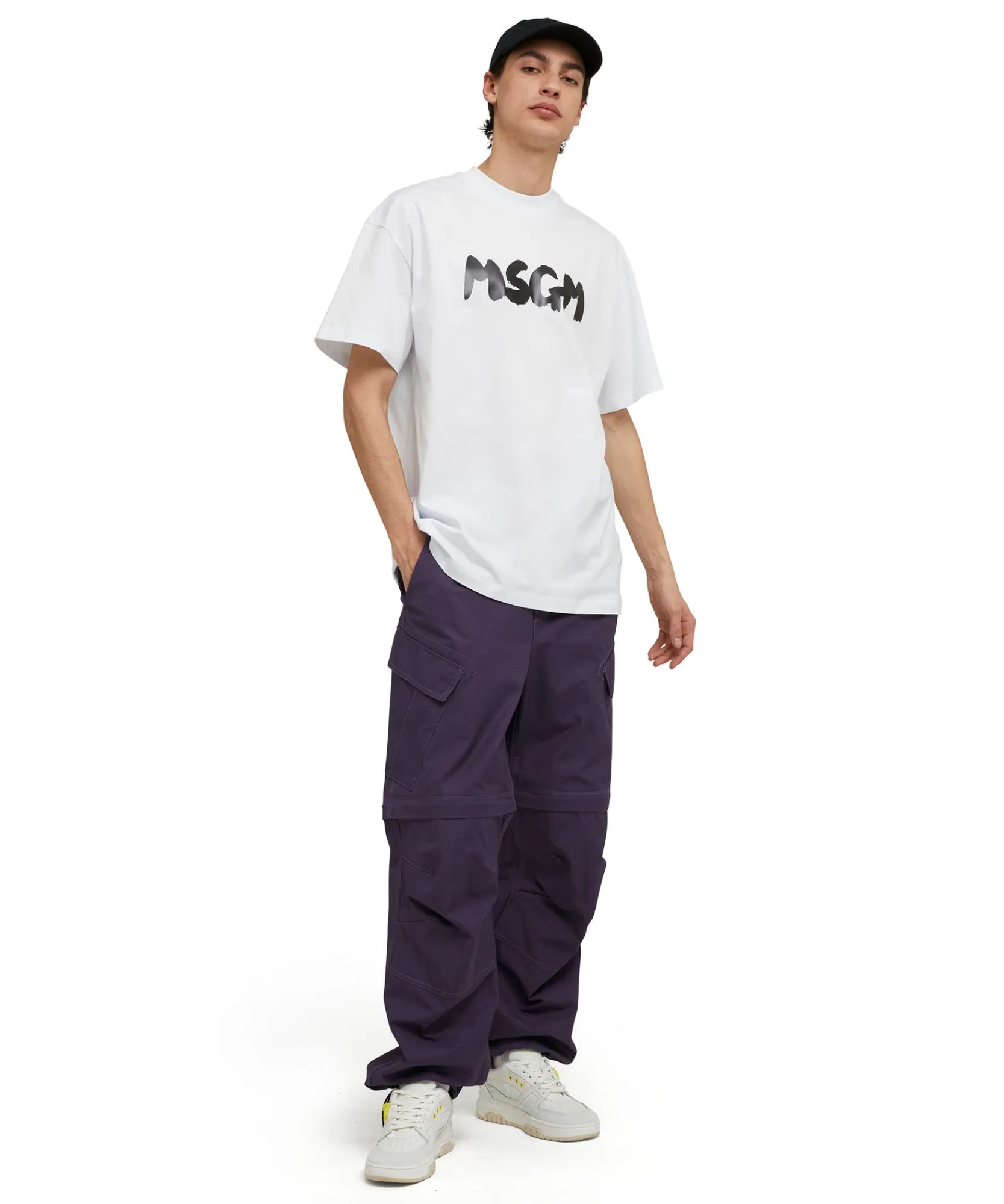T-Shirt Girocollo In Cotone Con Nuovo Logo Pennellato^MSGM Best
