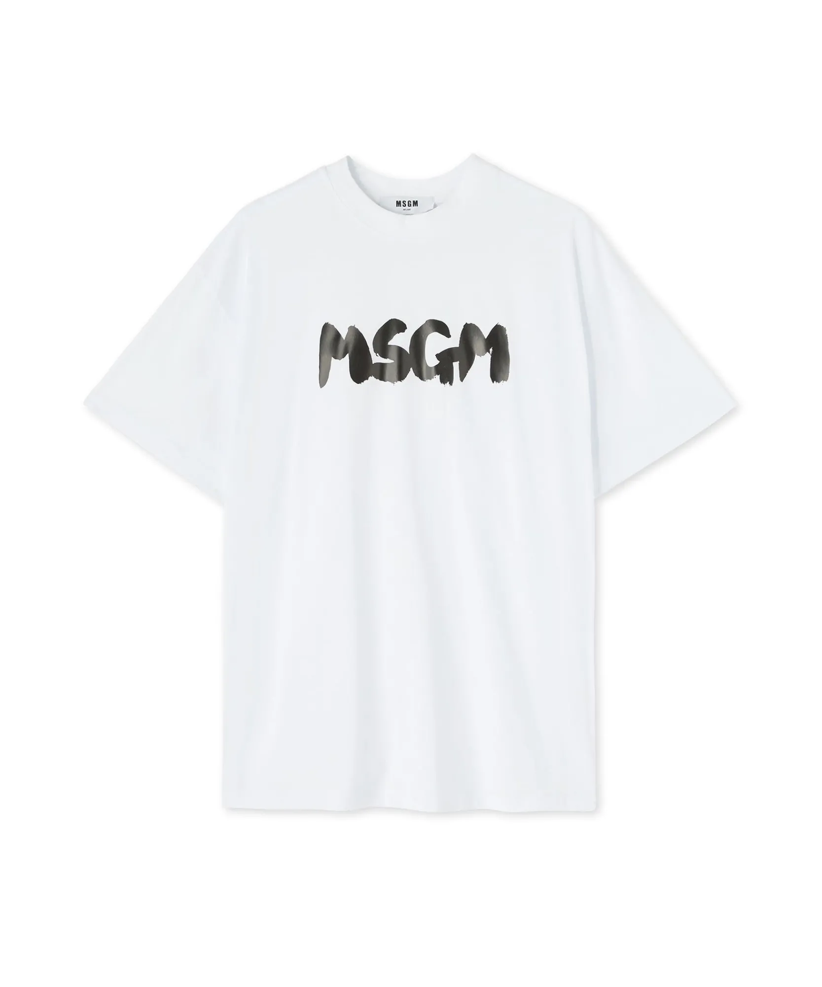 T-Shirt Girocollo In Cotone Con Nuovo Logo Pennellato^MSGM Best