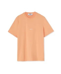 T-Shirt Girocollo In Cotone Con Micro Logo ^MSGM Hot