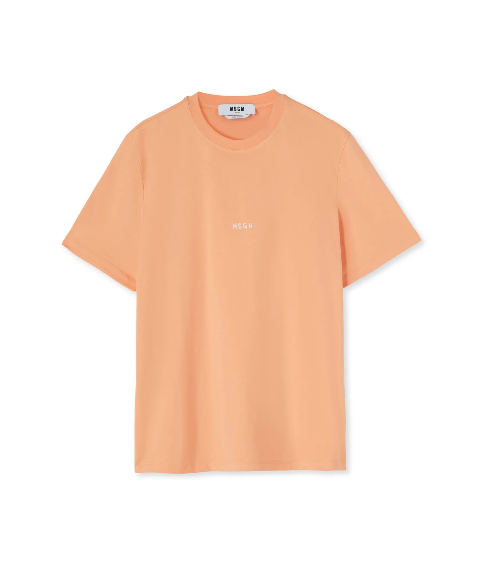 T-Shirt Girocollo In Cotone Con Micro Logo ^MSGM Hot