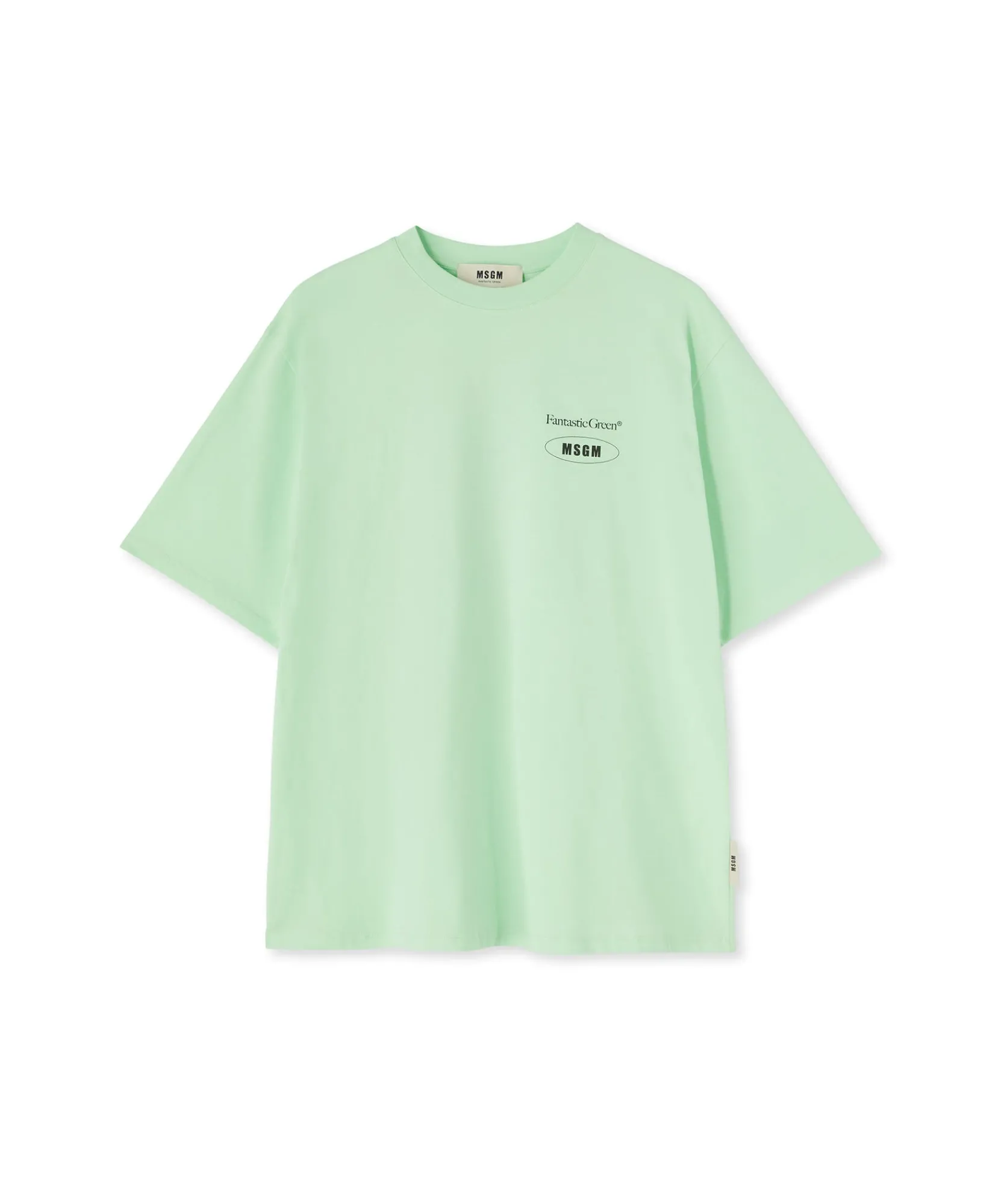 T-Shirt Girocollo In Cotone Organico Della Capsule Fantastic Green^MSGM Fashion