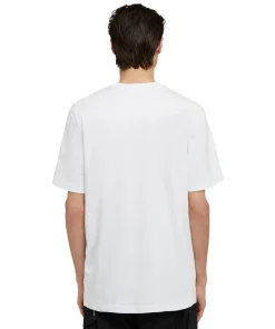 T-Shirt Girocollo In Cotone Con Nuovo Logo Pennellato Con Ombra Fluo^MSGM Fashion