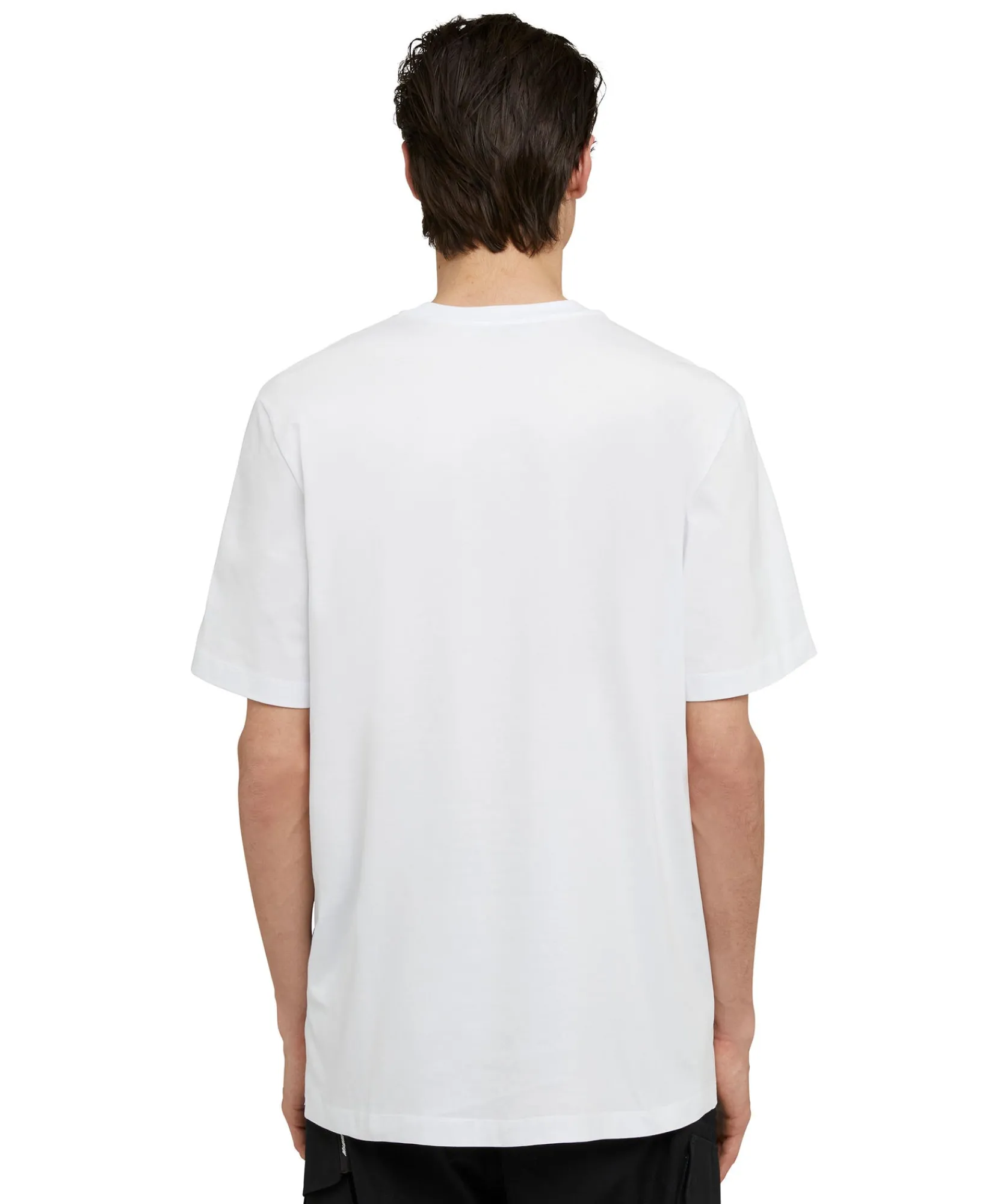 T-Shirt Girocollo In Cotone Con Nuovo Logo Pennellato Con Ombra Fluo^MSGM Fashion
