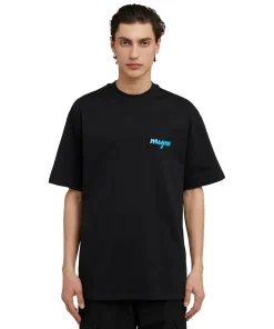 T-Shirt Girocollo In Cotone Con Logo Multicolor Corsivo Ricamato^MSGM New