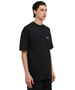 T-Shirt Girocollo In Cotone Con Logo Multicolor Corsivo Ricamato^MSGM New