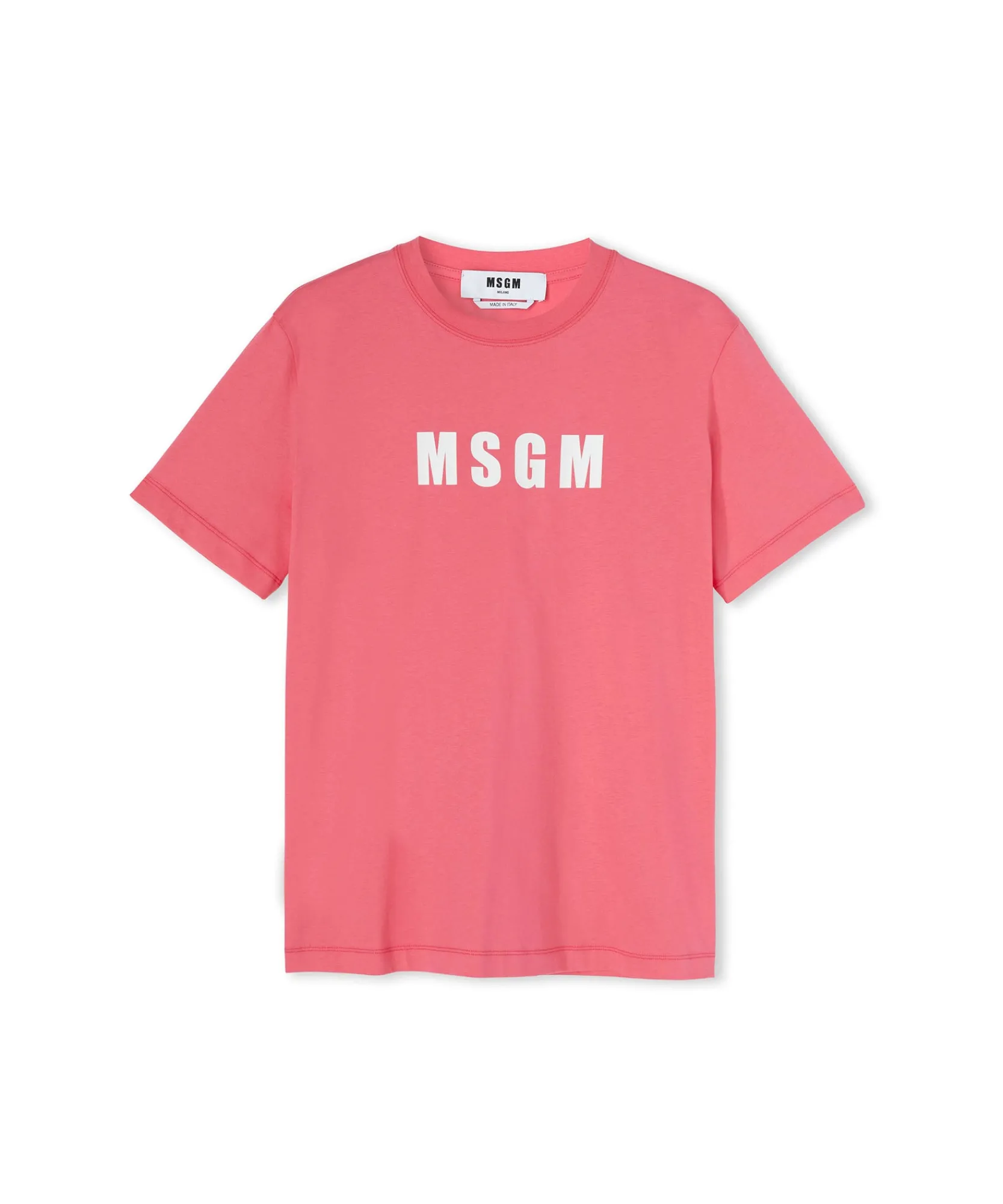 T-Shirt Girocollo In Cotone Con Logo ^MSGM Sale