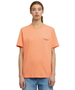 T-Shirt Girocollo In Cotone Con Logo Multicolor Corsivo Ricamato^MSGM Flash Sale