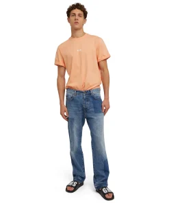 T-Shirt Girocollo In Cotone Tinta Unita Con Micro Logo ^MSGM Cheap