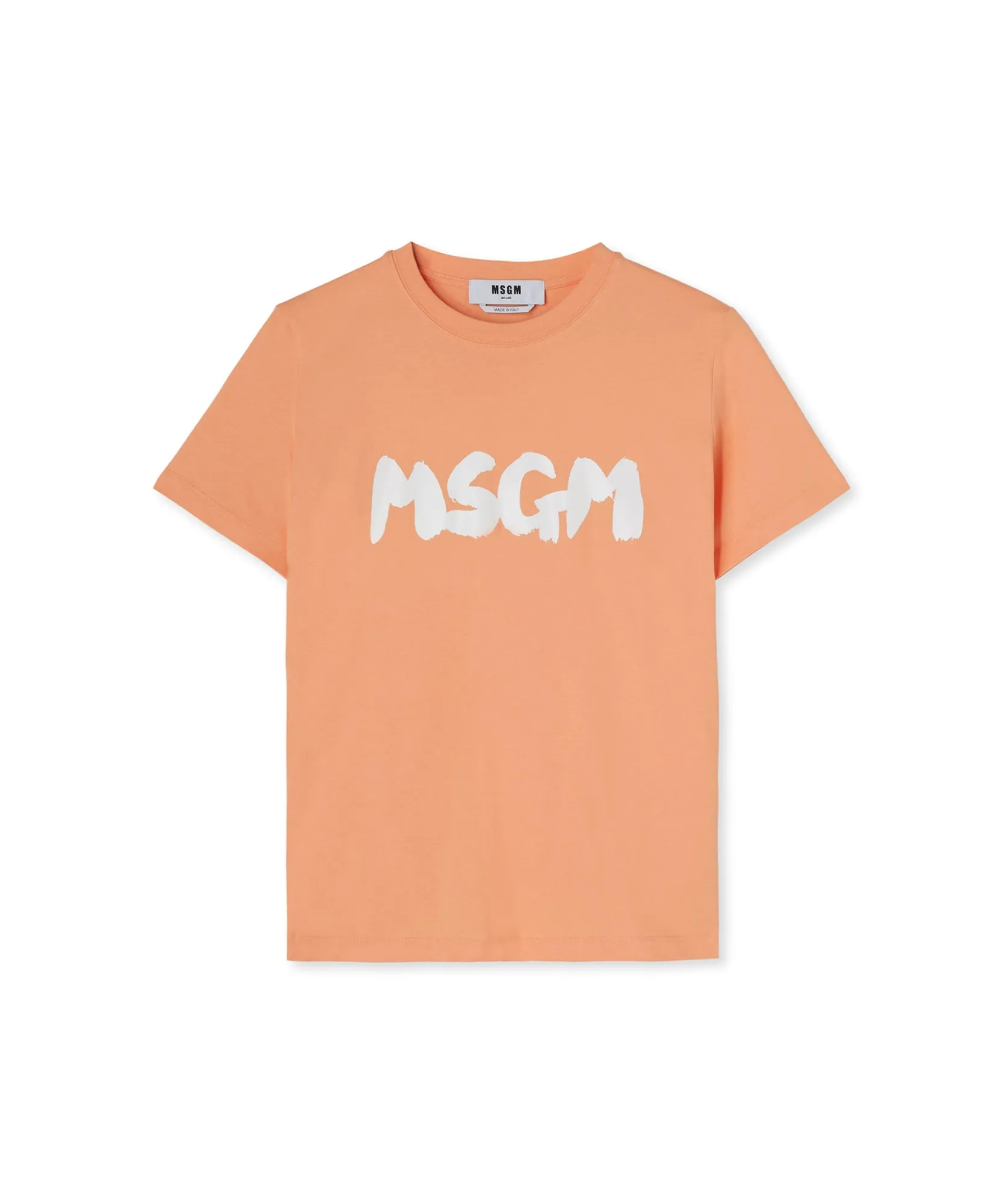 T-Shirt Girocollo In Cotone Con Nuovo Logo Pennellato^MSGM Best