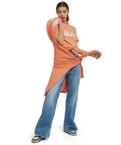 T-Shirt Girocollo In Cotone Con Nuovo Logo Pennellato^MSGM Best