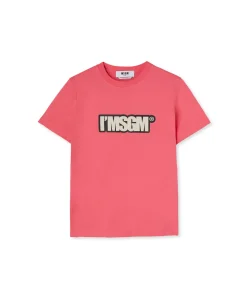 T-Shirt Girocollo In Cotone Con Logo "I'"^MSGM Online