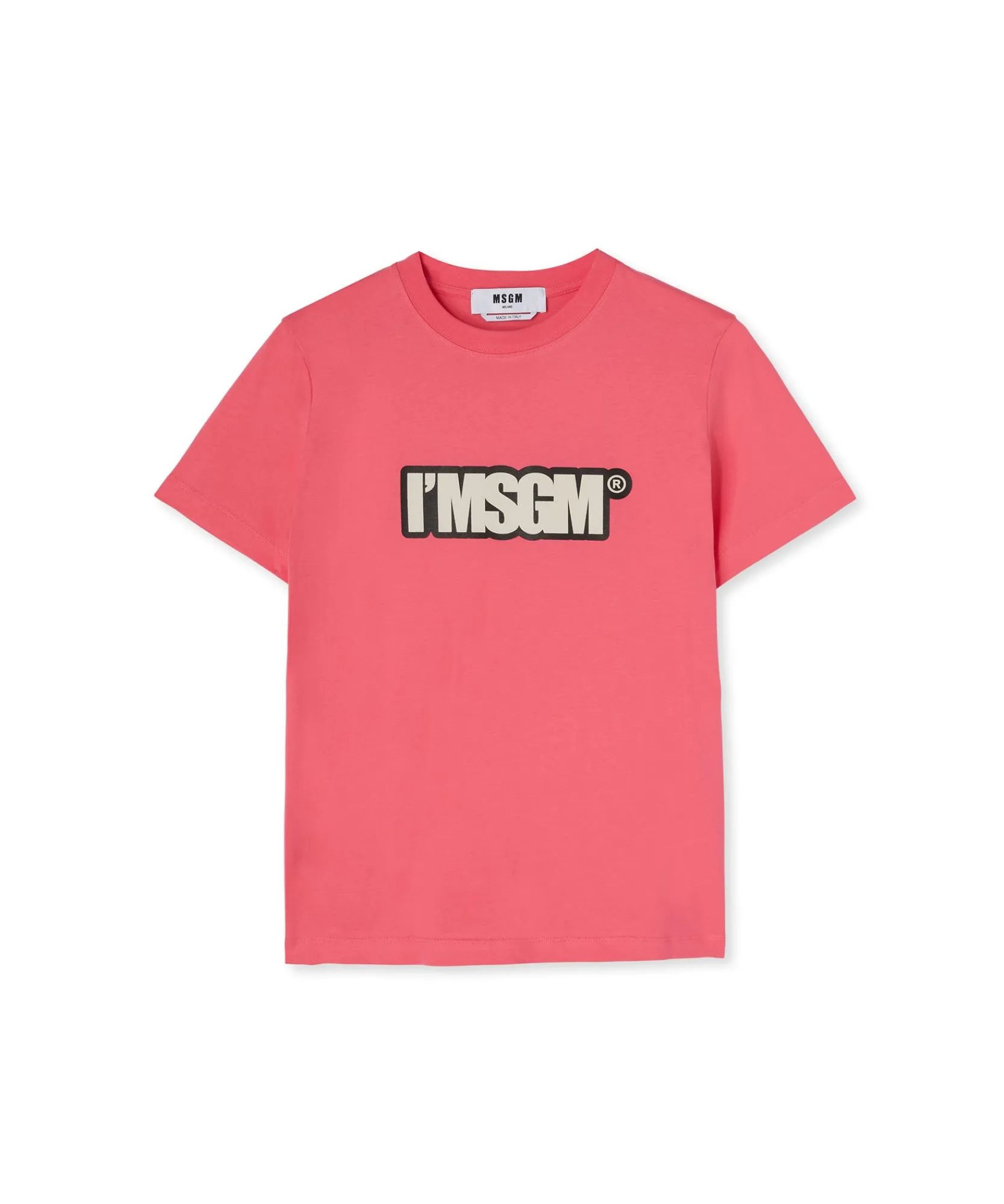 T-Shirt Girocollo In Cotone Con Logo "I'"^MSGM Online