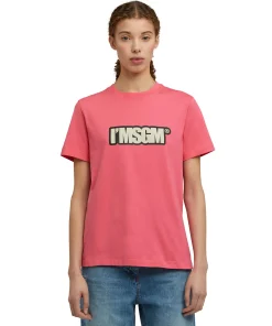 T-Shirt Girocollo In Cotone Con Logo "I'"^MSGM Online